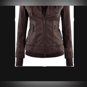 Lock and Love Jacket Women's Removable Hooded Faux Leather XXl but fits like M
